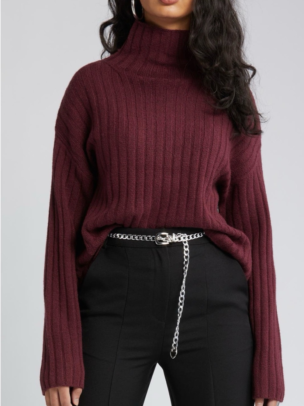 Open Edit Turtleneck Ribbed Sweater - Dark Olive